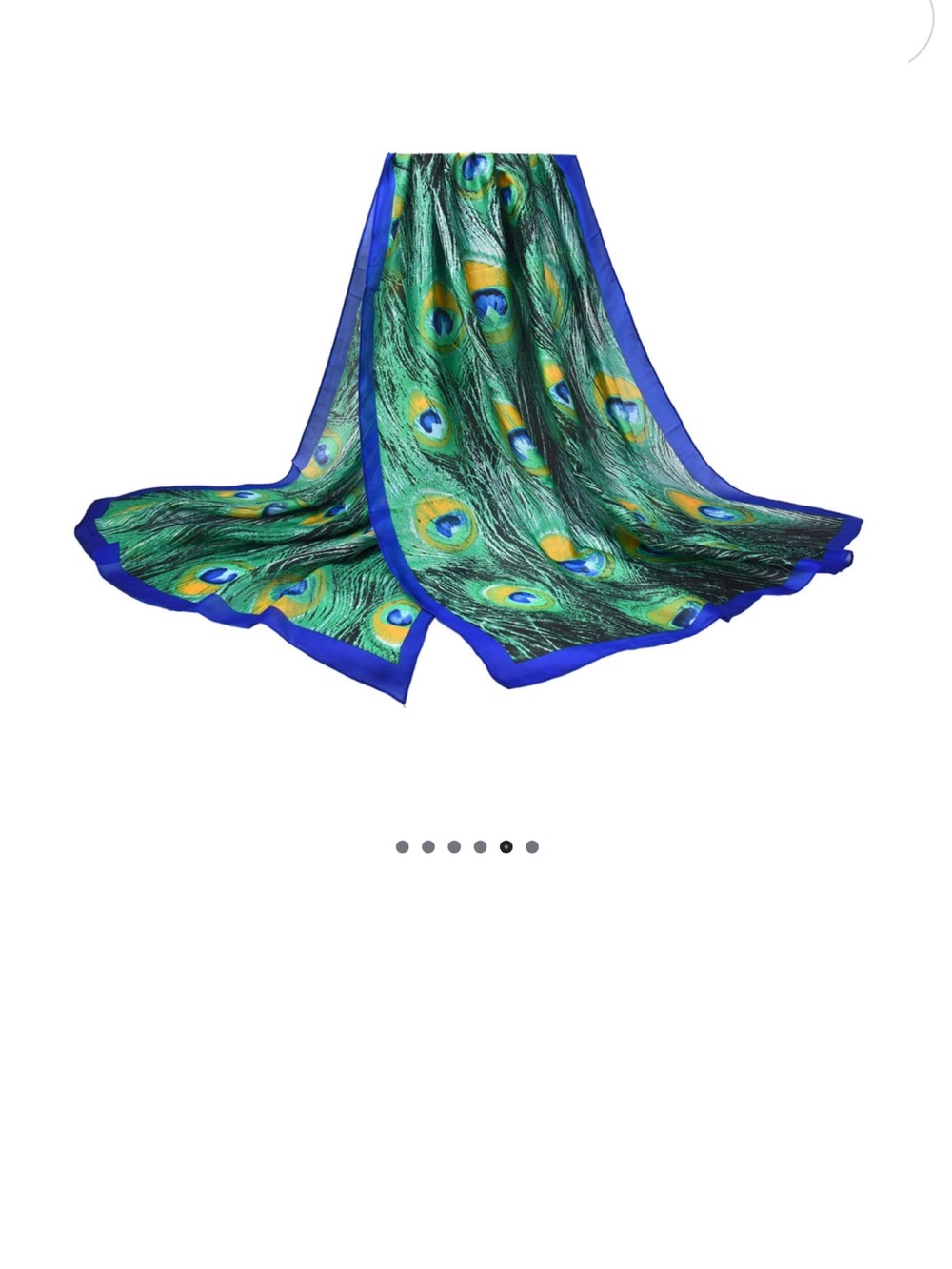 Peacock Print 100% Silk Scarf Blue Green Luxury Feel brand new hijab shawl neck